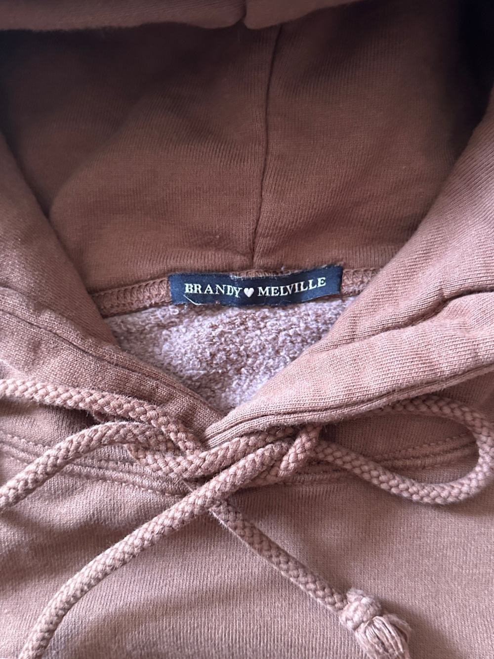 Brandy Melville Women's Brown Pullover Hoodie - Picture 2 of 2